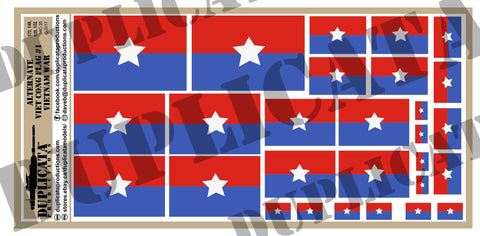 Viet Cong Alternate Flag #1, Vietnam War - 1/72, 1/48, 1/35, 1/32 Scales - Duplicata Productions
