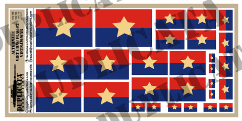 Viet Cong Alternate Flag #2, Vietnam War - 1/72, 1/48, 1/35, 1/32 Scales - Duplicata Productions
