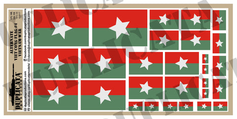 Viet Cong Alternate Flag #4, Vietnam War - 1/72, 1/48, 1/35, 1/32 Scales - Duplicata Productions