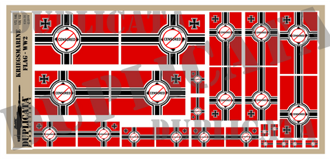 Kriegsmarine Flag - WW2 - 1/72, 1/48, 1/35, 1/32 Scales - Duplicata Productions