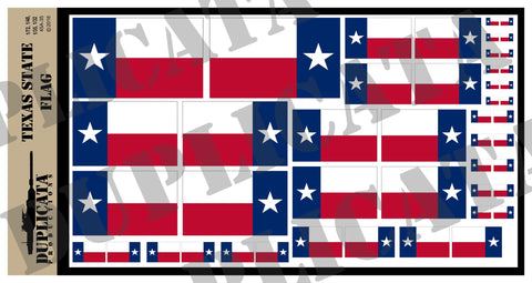Texas State Flag - 1/72, 1/48, 1/35, 1/32 Scales - Duplicata Productions