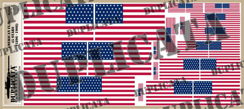 American Flag - 45 Stars (1896 to 1908) - 1/72, 1/48, 1/35, 1/32 Scales