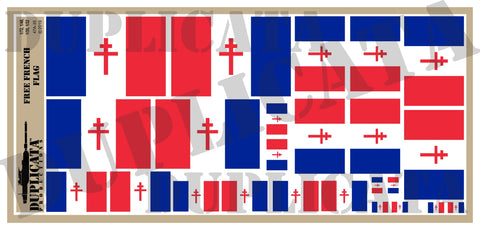 Free French Flag - WW2 - 1/72, 1/48, 1/35, 1/32 Scales - Duplicata Productions