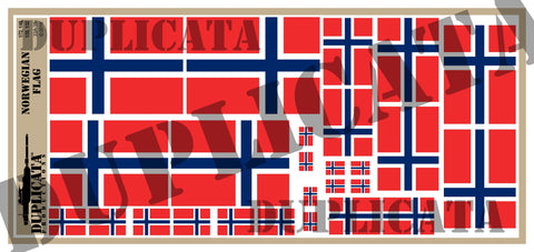 Norwegian Flag - 1/72, 1/48, 1/35, 1/32 Scales - Duplicata Productions