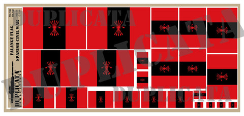 Falange Flag - Spanish Civil War - 1/72, 1/48, 1/35, 1/32 Scales - Duplicata Productions