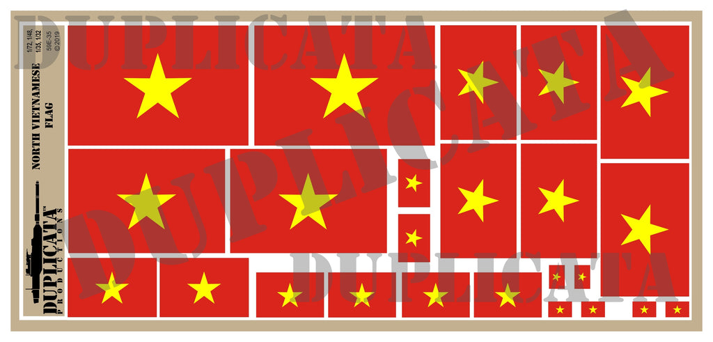 Diorama Accessory North Vietnamese Flag 1/72, 1/48, 1/35, 1/32