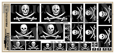 Pirate Flag #3 - 1/72, 1/48, 1/35, 1/32 Scales - Duplicata Productions