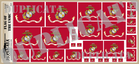 Flag of The United States Marine Corps (USMC) - 1/72, 1/48, 1/35, 1/32 Scales - Duplicata Productions