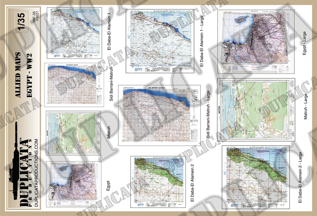 Diorama Accessory - Allied Maps - Egypt - WW2 - 1/35 Scale