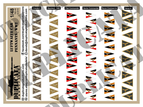 German Luftwaffe Staff Car Pennants, WW2 - 1/48 Scale - Duplicata Productions