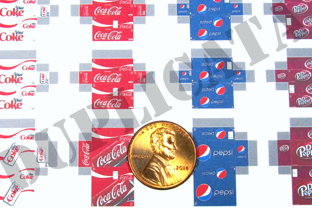 Diorama Accessory - Soda / Pop / Soft Drink 12 & 24 Can Boxes - 1/35 Scale – Duplicata Productions for Free Printable Printable Vending Machine Labels