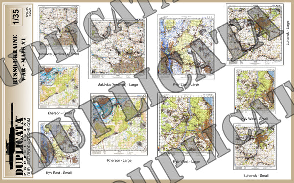 Diorama Accessory - Russo-Ukrainian War Maps - 1/35 Scale