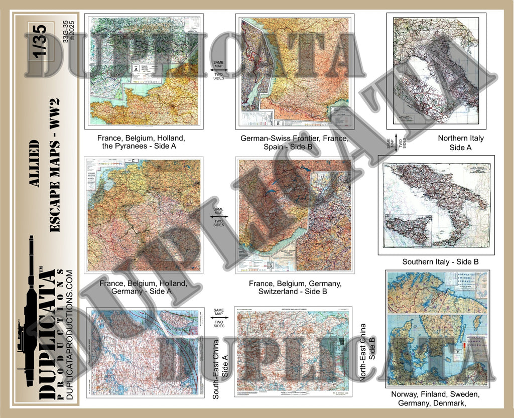 Diorama Accessory - Allied Aviator Escape Maps - 1/35 Scale – Duplicata ...
