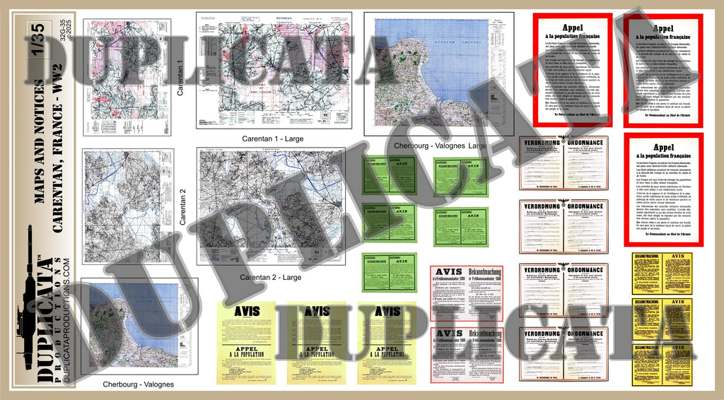 Carentan Sign Diorama Accessory - Battle of Carentan Signs/Maps/Flags - 1/35 Scale ...