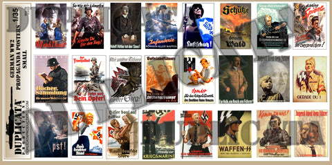 German WW2 Propaganda Posters, Small - 1/35 Scale