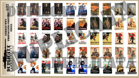 German WW2 Propaganda Posters, Small - 1/72 Scale