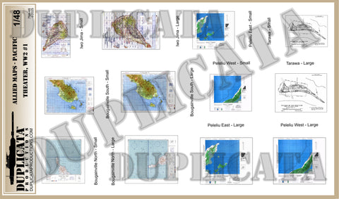 Allied Maps - Pacific Theater, WW2 #1 - 1/48 Scale