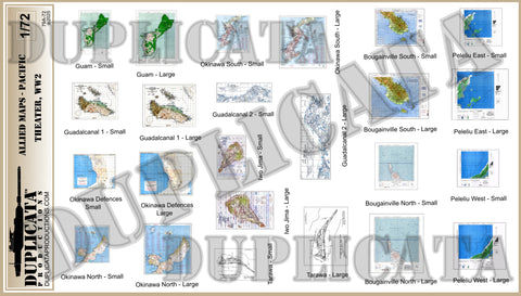 Allied Maps - Pacific Theater, WW2 - 1/72 Scale