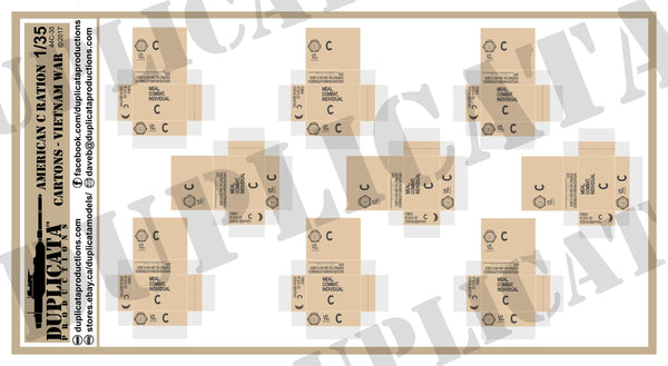 Scatole Razioni C US Army Vietnam - Modellismo Scala 1:35 - Artigianali, Nuove