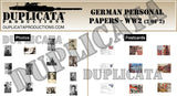 German Personal Papers - WW2 - 1/35 Scale (2 sheets) - Duplicata Productions