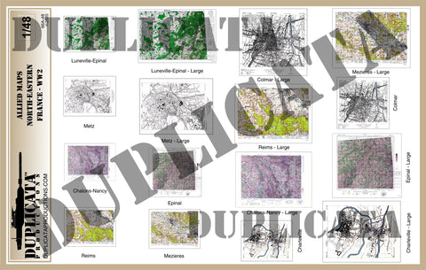Allied Maps - WW2 - North-Eastern France - 1/48 Scale - Duplicata Productions