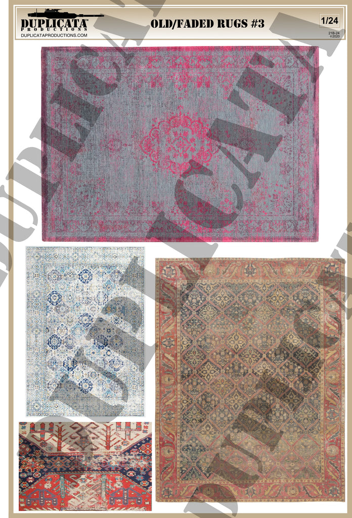 Diorama Accessory - Old/Faded Rugs #3 - 1/24 Scale – Duplicata Productions