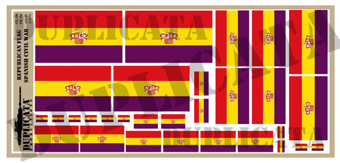 Republican Flag - Spanish Civil War - 1/72, 1/48, 1/35, 1/32 Scales - Duplicata Productions