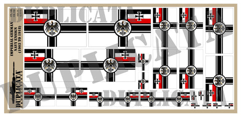 Imperial German Navy Ensign Flag (1903-1918) - 1/72, 1/48, 1/35, 1/32 Scales - Duplicata Productions