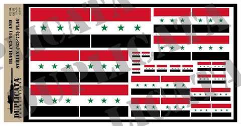 Iraqi (1963-1991) & Syrian (1963-1972) Flag - 1/72, 1/48, 1/35, 1/32 Scales - Duplicata Productions