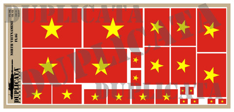 North Vietnamese Flag - 1/72, 1/48, 1/35, 1/32 Scales - Duplicata Productions