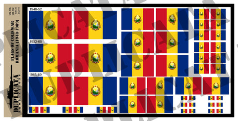 Flags of Romania - Cold War - 1/72, 1/48, 1/35, 1/32 Scales - Duplicata Productions