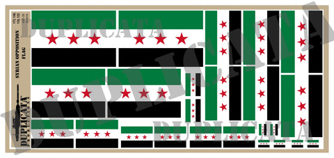Syrian Opposition Flag - 1/72, 1/48, 1/35, 1/32 Scales - Duplicata Productions