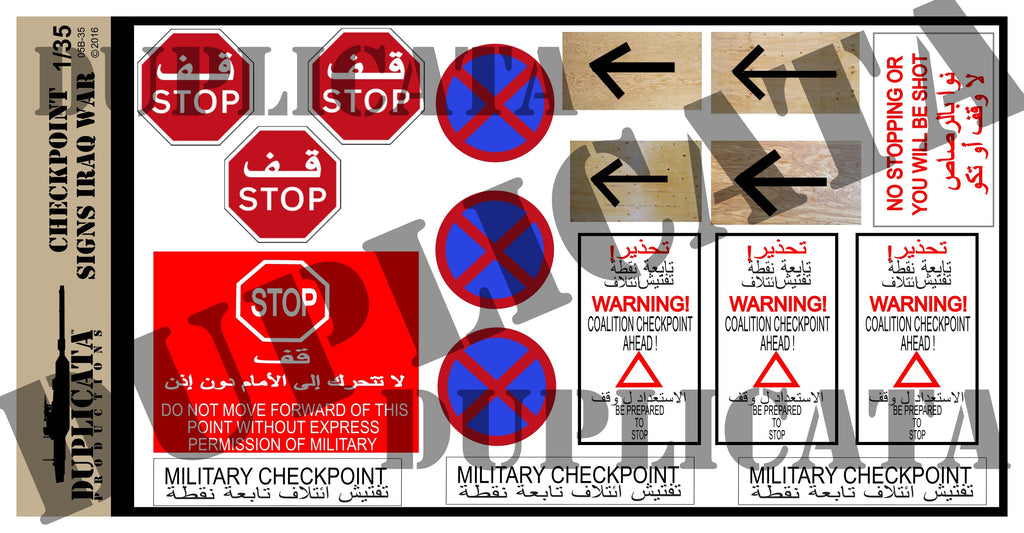 Diorama Accessory - Checkpoint Signs - Iraq War - 1/35 Scale ...