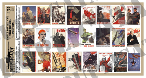 Soviet WW2 Propaganda Posters, Small - 1/35 Scale - Duplicata Productions